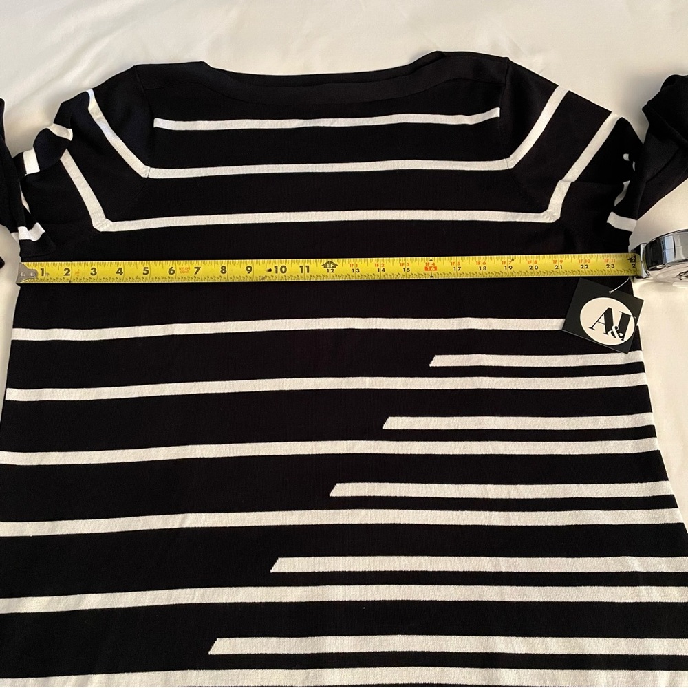 A & I Black and White Sweater abstract stripes size 2 X - Picture 2 of 8